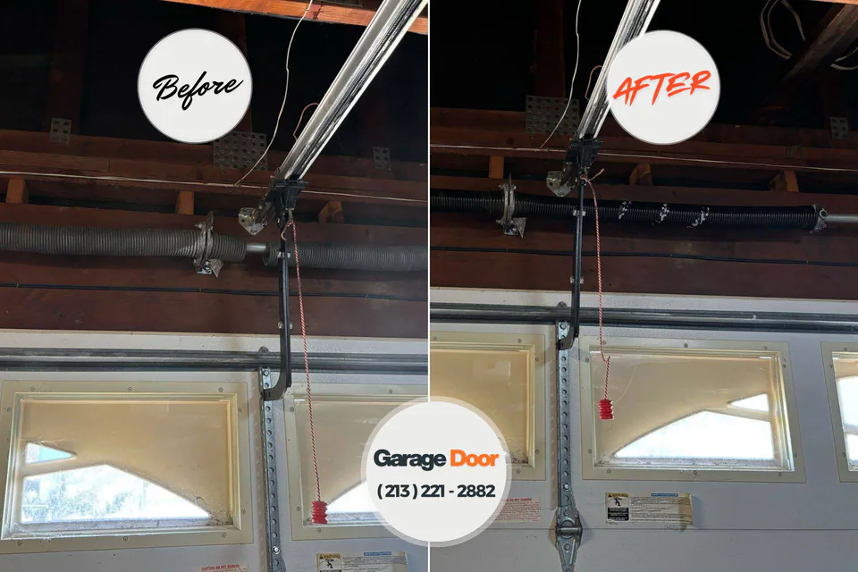 Before and after: garage door repair Nebraska City, NE